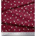 thumbnail image 2 of Soimoi Tissu en Rayonne Rouge à Pois et Imprimé Floral au Mètre 56 Pouces de Large, 2 of 6