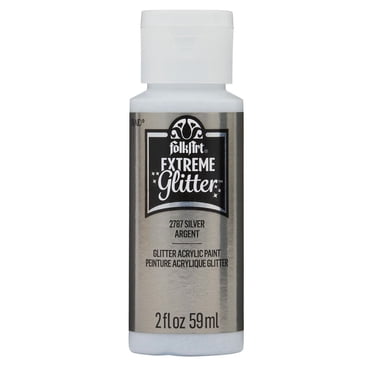 FolkArt Extreme Glitter Acrylic Paint, Silver, 2 fl oz