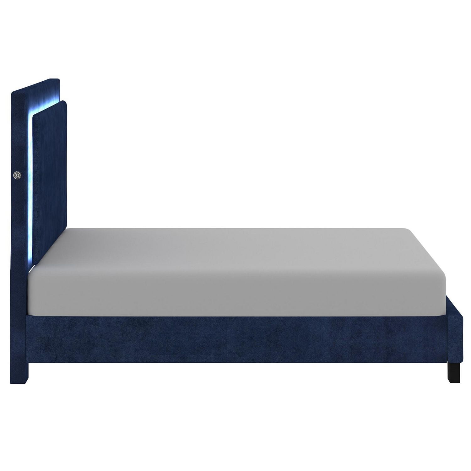 Lit Plateforme, 78 Po Avec Luminaire, Bleu