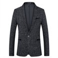 thumbnail image 1 of EGNMCR Jackets for Men Fine Check Woolen Men's Slim And Handsome Suit Top, 1 of 7