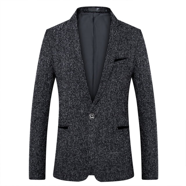 EGNMCR Jackets for Men Fine Check Woolen Men's Slim And Handsome Suit Top