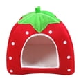 thumbnail image 2 of YUTK Lits pour Chats d'Intérieur, Liquidation Maison d'Hiver d'Intérieur Maison Maison Rembourrée Yourte Pliante Tente Fraise Rouge P, 2 of 3