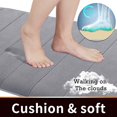 thumbnail image 2 of ORUYROP Memory Foam Bath Mat Large Size, 55.1 x 24 Inches,Soft and Comfortable, Super Water Absorption, Non-Slip, Thick, Machine Wash, Easier to Dry for Bathroom Floor Rug, Gray, 2 of 7