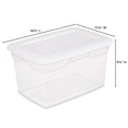 thumbnail image 4 of Sterilite 19 L Storage Box, Clear Plastic Storage Bin with Snap-on Lid, White, 4 of 5