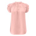 thumbnail image 1 of B91xZ Chemise d'Été pour Femmes Manches Longues Coupe Ample Basique Col Rond T-Shirts Unis, Rose S, 1 of 3