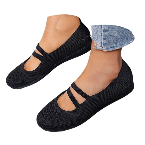 Dakaela Women's Ballet Flat Shoes Mary Jane Round Toe Mesh Dressy Flats Casual Office Slip on Loafers