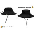 thumbnail image 4 of Chapeau de Pêche Large Bord Boonie Chapeau, Randonnée Safari Protection Solaire Casquette Hommes Femmes UPF50+, 4 of 8
