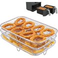 thumbnail image 1 of Air Fryer Rack Multifunction Three Layer Stackable Compatible with NINJA Foodi Dual Zone Oil-Free Fryer [AF400EU]/[AF300EU], Air Fryer Accessory, 1 of 5
