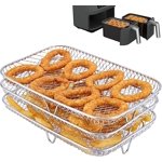 Air Fryer Rack Multifunction Three Layer Stackable Compatible with NINJA Foodi Dual Zone Oil-Free Fryer [AF400EU]/[AF300EU], Air Fryer Accessory