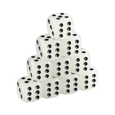 SHISUYAN 10pcs Acrylic Dices 6 Sided Dices Party Table Game Dices Luminous D6 Dices Game Dice Props (16mm)