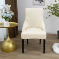 thumbnail image 4 of Amdohai Chair Cover Velvet Chair Slipcovers Removable Washable Soft Dining Chair Protector Cover Beige, 4 of 8