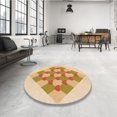 thumbnail image 4 of Ahgly Company Tapis d'Intérieur Lavable à la Machine, Carré, Transitionnel, Kaki et Or, Tapis de Zone, 4 Pieds Carré, 4 of 7