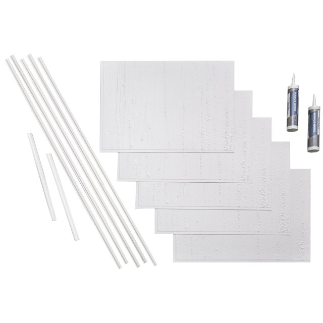 Fasade Rain Decorative Vinyl Backsplash Kit Matte White 15 sq ft