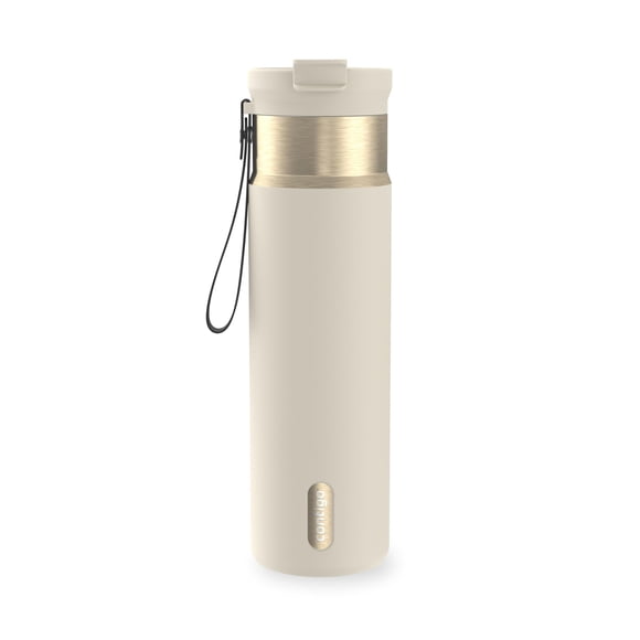 Contigo DualSip Bouteille d'Eau 24 oz en Acier Inoxydable à Isolation sous Vide avec Sangle de Transport et Couvercle 2-en-1 Étanche (Paille Ou Bec), Sans BPA et Sans Plomb, Va au Lave-Vaisselle