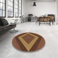 thumbnail image 4 of Ahgly Company Tapis Rond Lavable en Machine Intérieur Transitionnel Orange, 3 Pieds Rond, 4 of 7