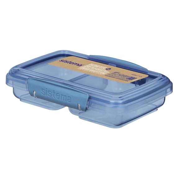 Sistema Ocean Bound Plastic Small Split Food Storage Container, 350 mL, BPA-Free, Teal or Blue (Not Selectable)