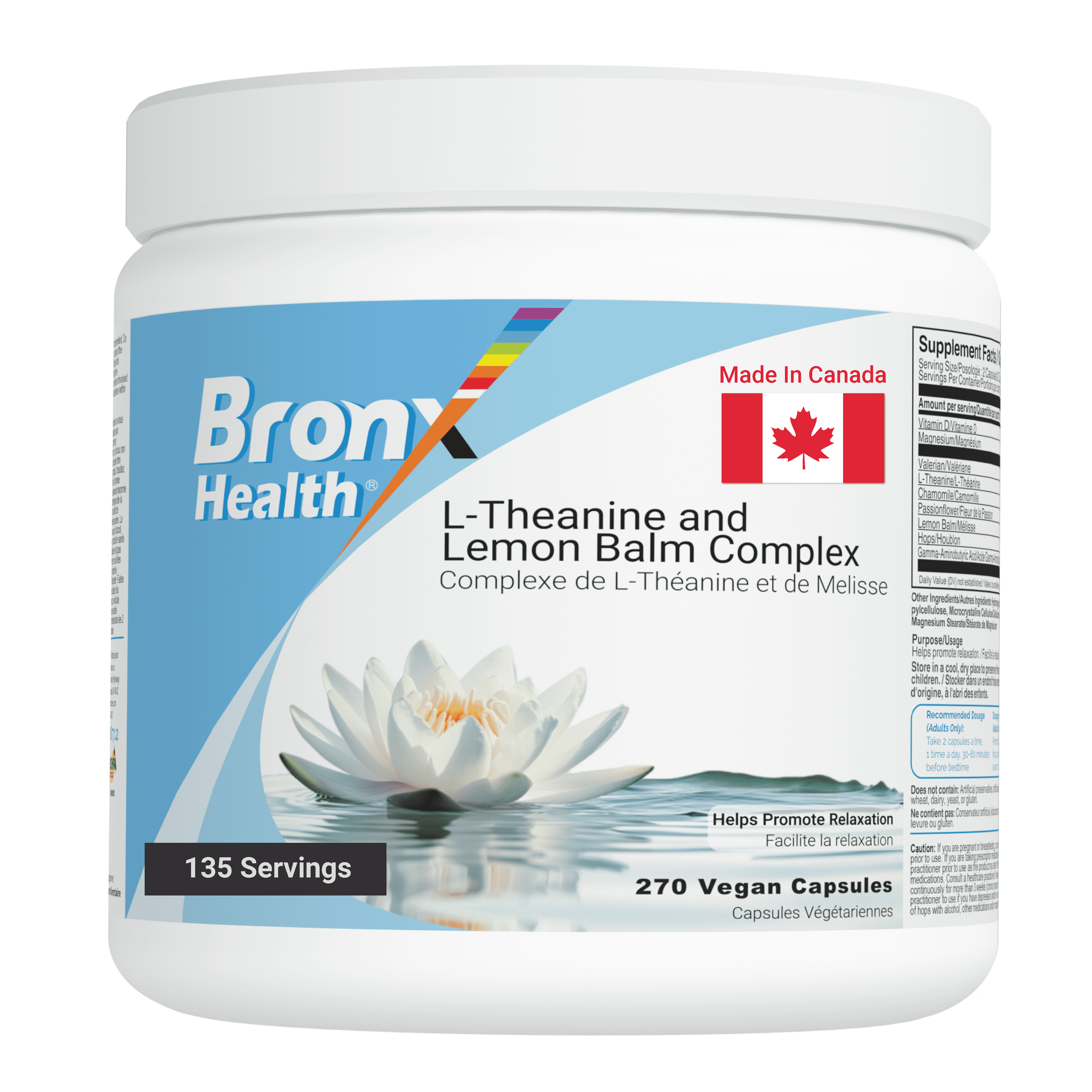 BRONX L-Theanine and Lemon Balm Complex 270 Vegan Capsules