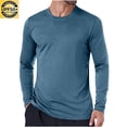 thumbnail image 2 of aohooy Men's Fishing Shirts Long Sleeve Sun Protection Shirts UV SPF UPF 50+ Rash Guard Running Quick Dry Lightweight Dark Blue,XXL, 2 of 7