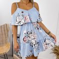 thumbnail image 2 of Fridja Femmes Été Casual Imprimé Volants Chemisier Manches Courtes Fronde Robe Ample, 2 of 6