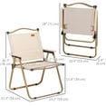 thumbnail image 3 of Outsunny Set of 2 Folding Camping Chair, Portable Armchairs, Khaki, 3 of 10