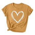 thumbnail image 2 of Styesk T-Shirts pour Femmes Confortables Doux Col Rond T-Shirts Chandail Mode Léger Manches Courtes T-shirt Saint-Valentin Graphique Décontracté Grande Taille Hauts Imprimé Cœur Hauts de Sortie, 2 of 3