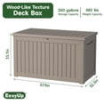 thumbnail image 2 of EasyUp 230 Gallon Resin Deck Box, Lockable Patio Outdoor Storage Box for Furniture, Garden Tools and Tools Storage, Waterproof Outside Storage Boxes（Grey）, 2 of 7