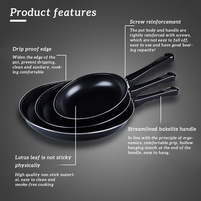 tredstone Frying Pan Non-stick Mini Thick Steak Flat Pan Iron Pancake Egg Fryer Kitchen Cookware, 20cm