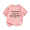 thumbnail image 4 of T-shirts Garçons Filles Printemps Été Manches Courtes Imprimé Lettre Col Rond T-Shirt Haut Rose 6-7 Ans, 4 of 4