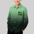 thumbnail image 2 of RXMEKW Chemise à Manches Longues Imprimée de la Saint-Patrick pour Garçons avec Col Rabattu, 95 % Coton 5 % Élasthanne, Vert, 2 of 7