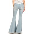 thumbnail image 3 of Jean Classique Rétro Taille Haute Long en Denim à Pattes d'Éléphant pour Femme, Denim Léger, Petit, 3 of 5