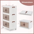 thumbnail image 3 of Costway 25.5 Gallon Storage Bins 3-Tier Stackable Storage Boxes with Lid Lockable Casters, 3 of 10