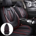 thumbnail image 2 of Maidao 2PCS Front Car Seat Covers Leather for Subaru for Forester 2003-Present 2 Seats Airbag Compatible Leather Waterproof Front Set Cushion Protector Black, 2 of 6