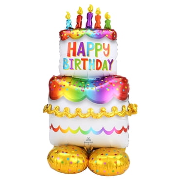 Ballon AirLoonz Anagram de 53 pouces – Gâteau d’anniversaire