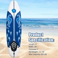 thumbnail image 2 of Gymax 6ft Surfing Body Board  w/ 3 Removable Fins Safety Leash White, 2 of 10