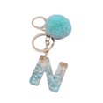 thumbnail image 2 of Letter Pendant Plush Ball Key Chain Resin Sequin Buckle Keyring Holder Charm Decoration, 2 of 8