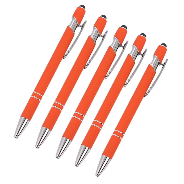 Maplenight Aluminum Ballpoint Pen with Touchscreen Tip - Metal Body, 1.5g Ink, 5pc Set for Business, Student Writing, and Screen Use Red