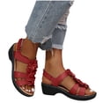 thumbnail image 4 of LSLJS Chaussures Compensées pour Femmes, Pantoufles d'Été pour Dames Chaussures Décontractées pour Femmes Sandales Compensées Romaines Décontractées à Fleurs, 4 of 7
