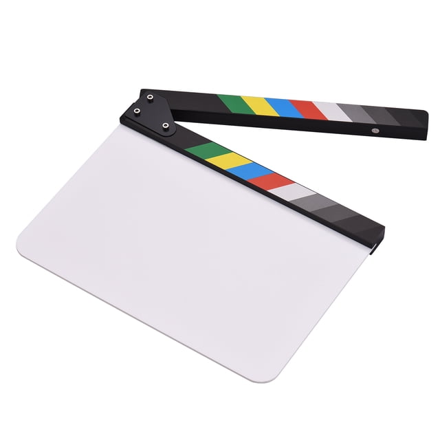 PEPISKY 30*24cm Acrylic Film Clapboard Multicolour Wooden Clapper Board Slate