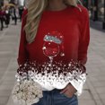 thumbnail image 2 of Kcodviy Chandails Quotidiens de Noël pour Femmes, Imprimé, Col Rond, Chandail à Col Rond Coloré, Coupe Ajustée, Chandail à Enfiler pour Femmes, Hauts Grande Taille, Décontracté, Manches Longues, Chandails d'Entraînement, Blouse Ample, 2 of 5