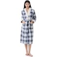 thumbnail image 1 of Sunny Forrest mid-calf Blueplaid Hooded Robe (CA/US, Alpha, Large, X-Large, Regular, Regular, WINE/BLACK), 1 of 1