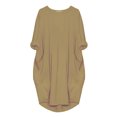 thumbnail image 3 of Robe Décontractée pour Femmes, Longueur Genou, Manches Longues, Ample, Tendance, Imprimée, Robe Confortable Coupe Droite, Robe T-Shirt avec Poches, 3 of 3