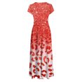 thumbnail image 5 of Robes d'Été Grande Taille pour Femmes 2024 Col Rond Manches Courtes Imprimé Quotidien Décontracté Vintage Bohème Robe Maxi Économisez jusqu'à 65 % de Rabais!, 5 of 5