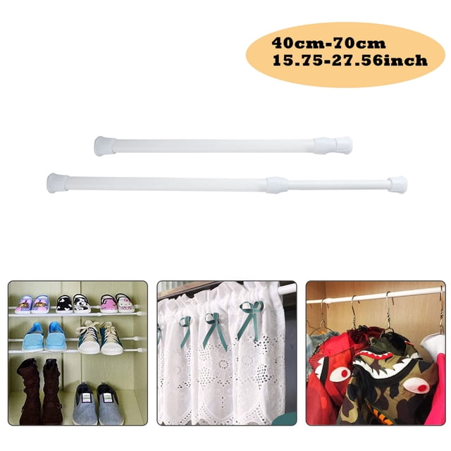 Tringles de Tension Ajustables 11,8 Pouces à 27,6 Pouces, Tringles de Tension à Ressort 4/2/1 Pcs, Tringles à Ressort d'Extension Tringle de Garde-Robe Barres d'Armoire Tringle de Tension pour Fenêtres, Cuisine, Salle de Bain, Armoire, Garde-Robe (Blanc)