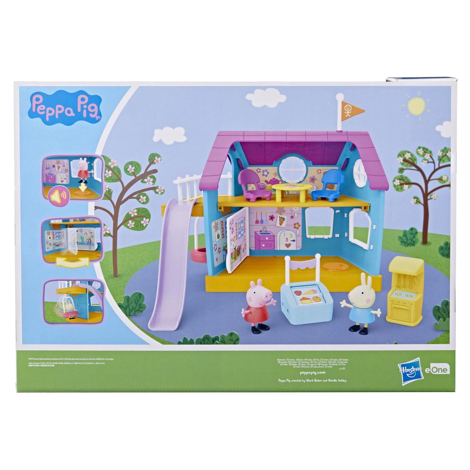 Peppa Pig Peppa et sa maison d'amis réservée aux enfants, jouet préscolaire, sons, inclut 2 figurines, 7 accessoires, à partir de 3 ans