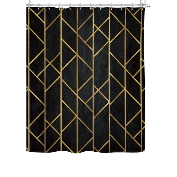 Shower Curtain Liner Thickened Polyester Fabric with Geometric Digital Printing, Waterproof Shower Curtain, Bathroom Partition Pattern Shower Curtain Shower Curtain Hooks