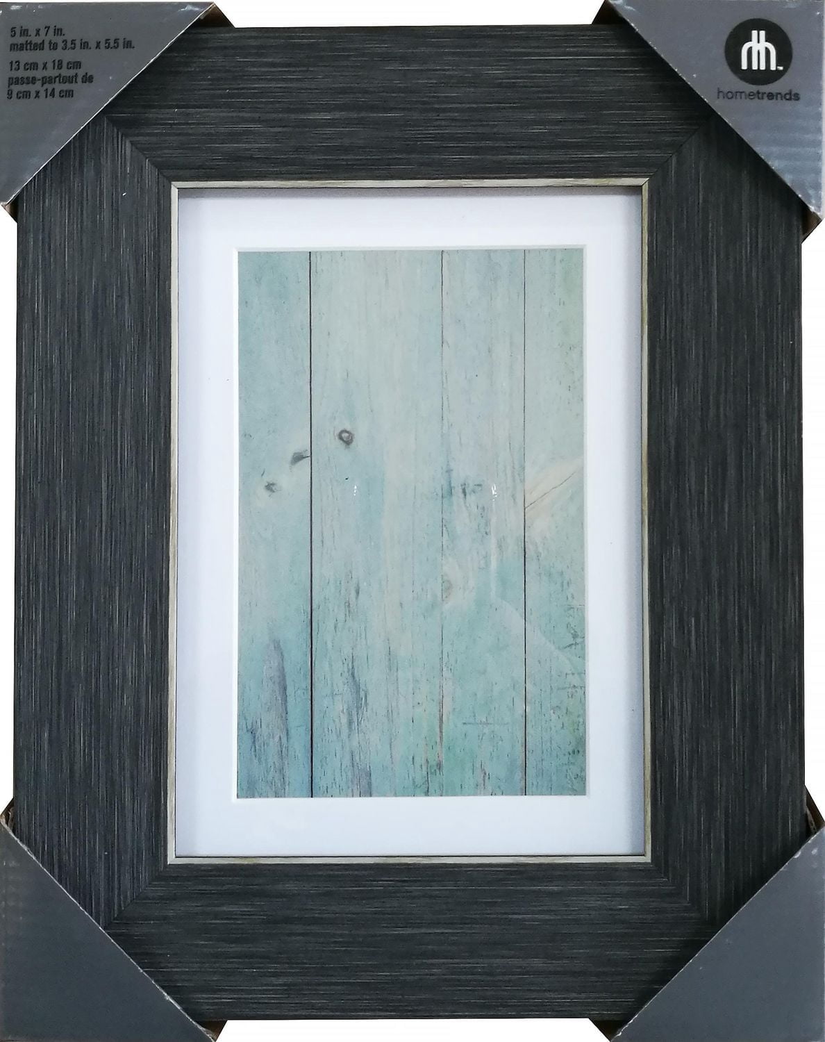 Cadre photo hometrends 5 x 7 po d'effet bois en gris