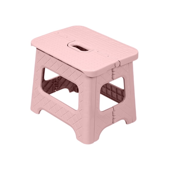 F-32 B Space Saving Folding Stool For Home Office Outdoor Portable Lightweight Small Seat With Grid Pattern Non-Slip Base 1.01Lb