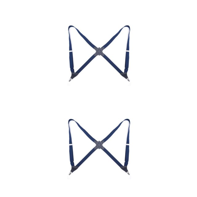 QualitChoice Polyester Men Women Brace Fashionable Replacement Easy Matching Portable Stylish Solid Color Adjustable Braces Dark Blue 2PCS