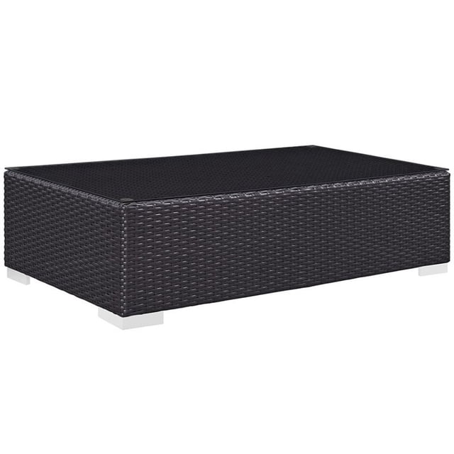 Modway Convene Table Basse de Patio en Aluminium et Rotin, Couleur Espresso