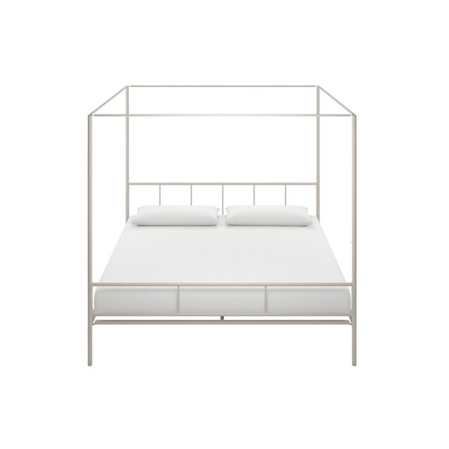 Novogratz Marion Metal Canopy Platform Bed Frame, Queen, Off White
